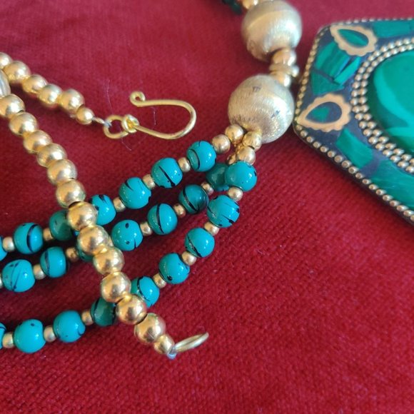 Hand-Made Tibetan Turquoise Necklace - Picture 2 of 5